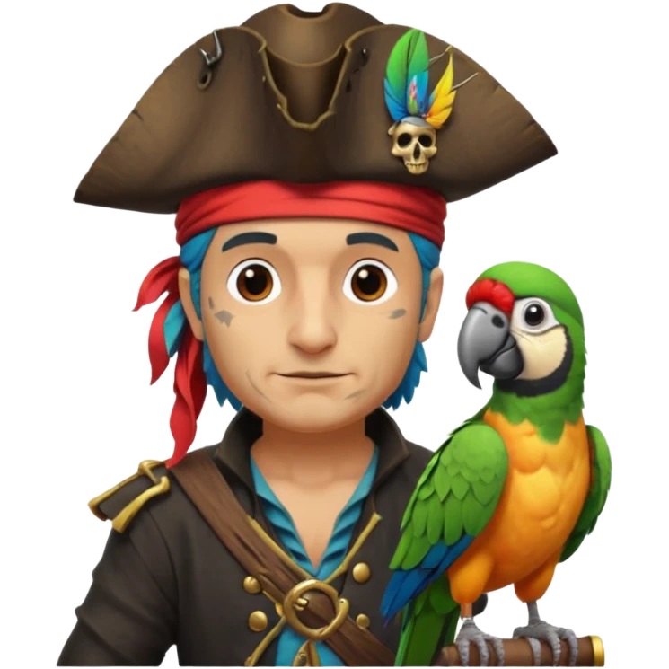 pirate and parrot emoji