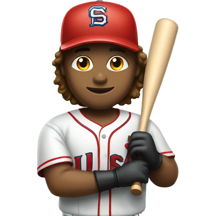 american baseball player holding bat emoji