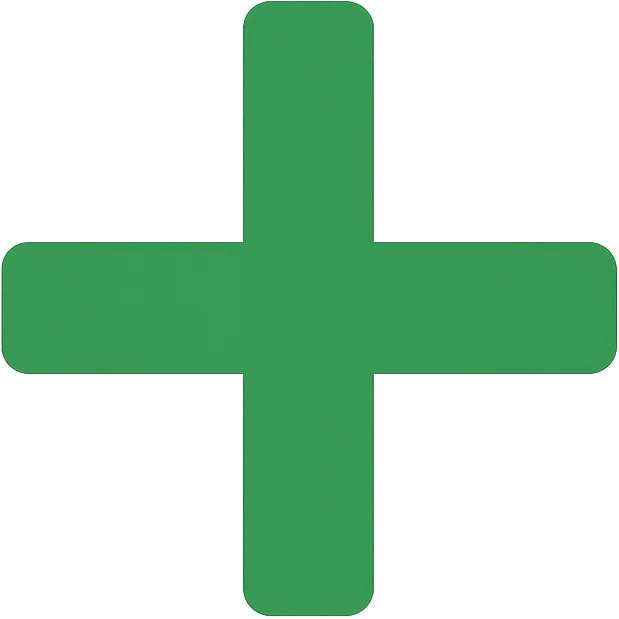 green plus icon, clean and simple, suitable for UI emoji