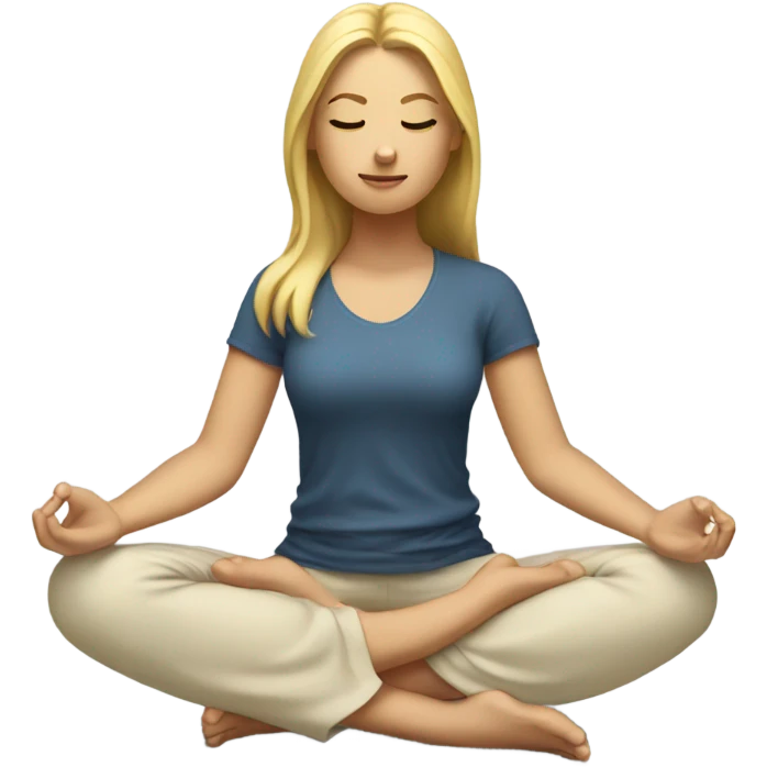 Blonde girl meditation  emoji