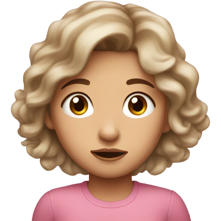 Cute pink crying girl emoji