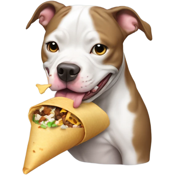 Pit bull dog eating burrito  emoji
