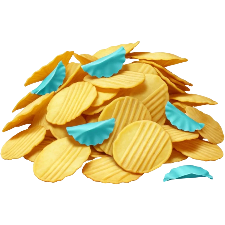 full turquoise colored potato chips emoji