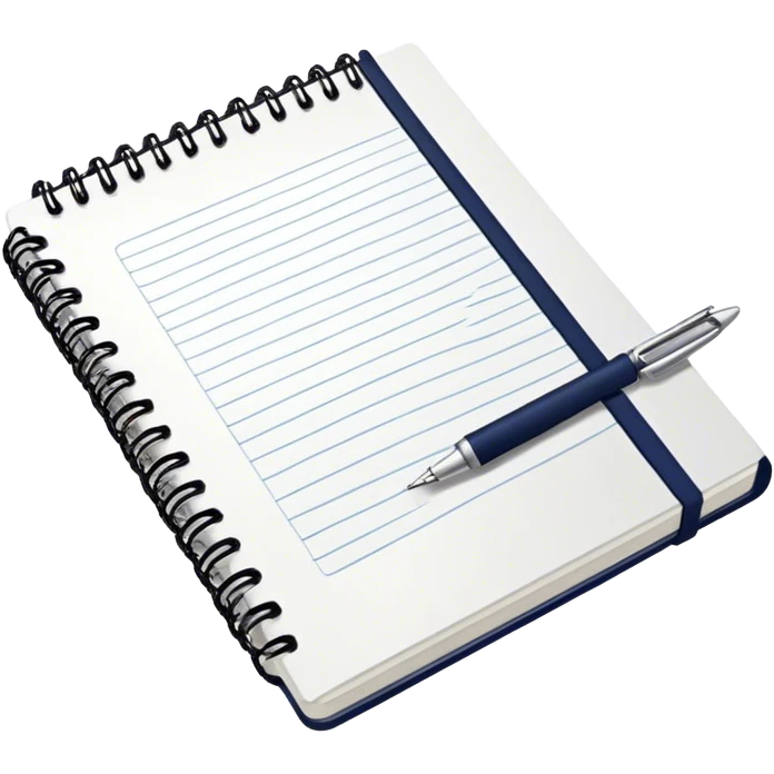 Notebook with a pen emoji