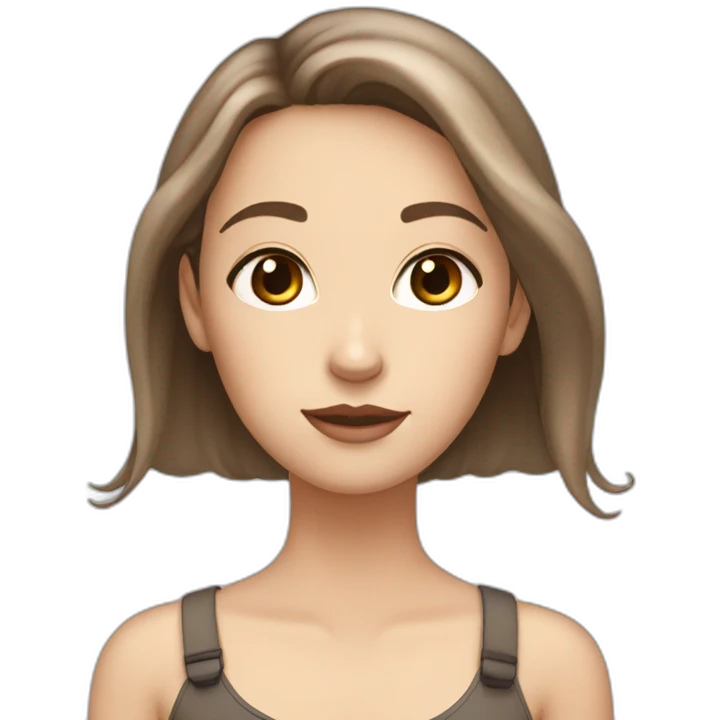 White girl with dark brown eyes and light brown hair with a dreamy fish looking face emoji