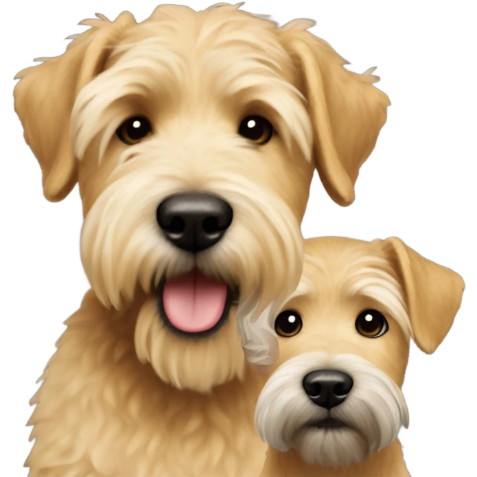 Weaton dog with his blond master emoji