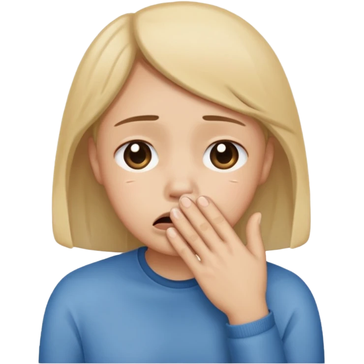 sad crying with hand covering mouth face emoji