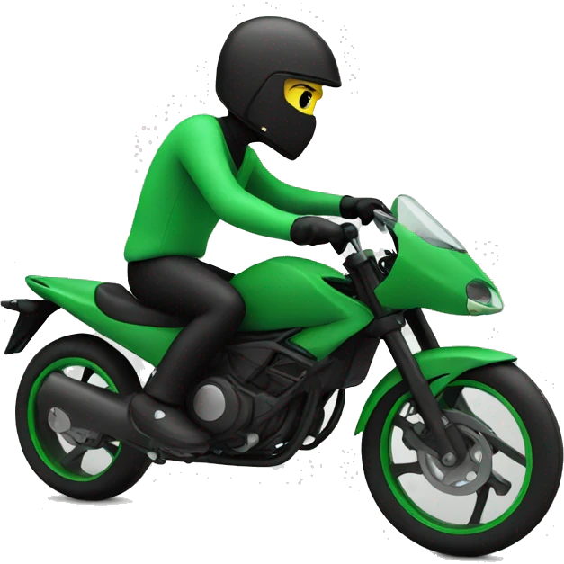 rider in green and black emoji