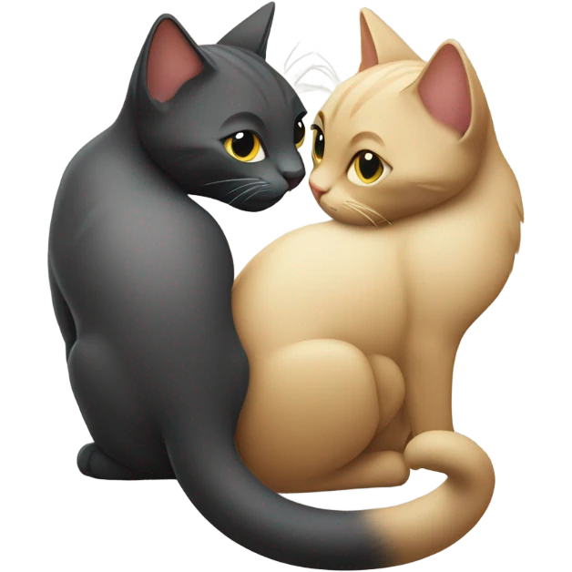 two cats in love emoji
