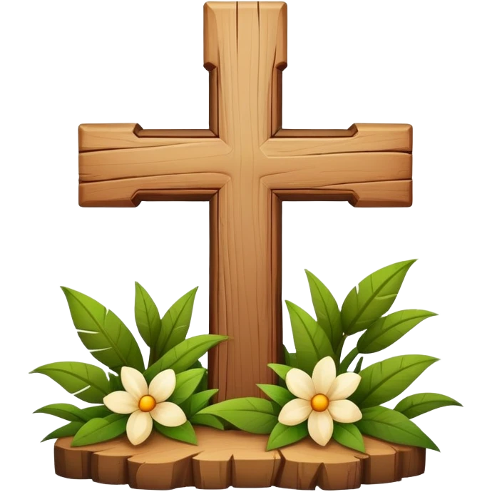 simple cross with flora emoji