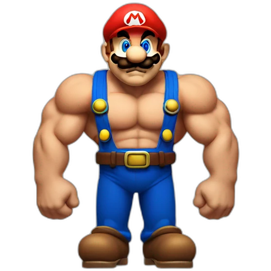 super mario with big muscles emoji