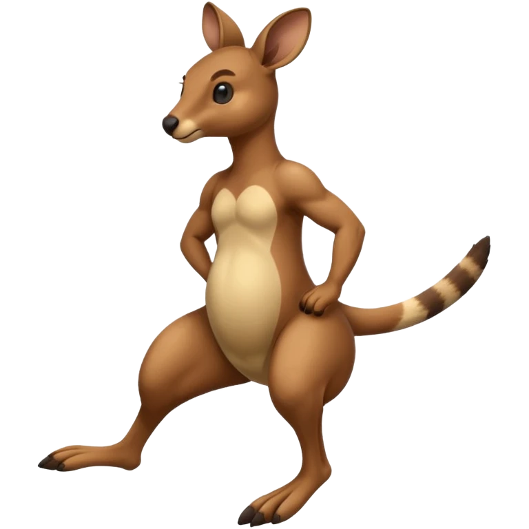 Kangaroo doing a 💩 emoji