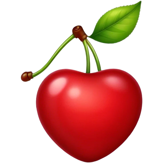 An dark pink realistic cherry emoji