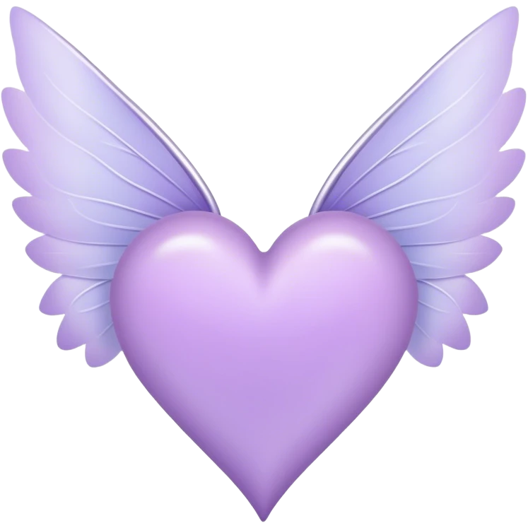 Pastel Purple Heart with white fairy wings emoji