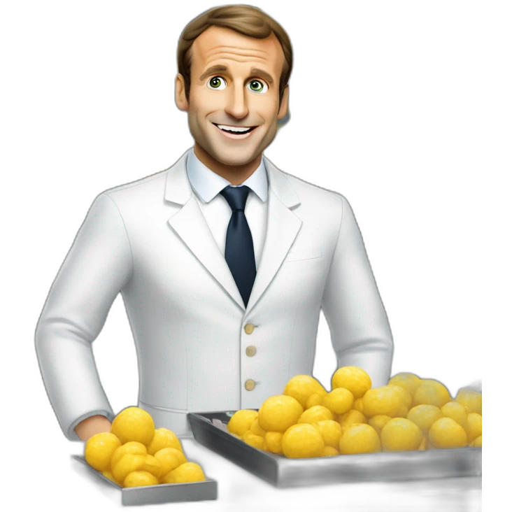 Emmanuel Macron as a cashier emoji