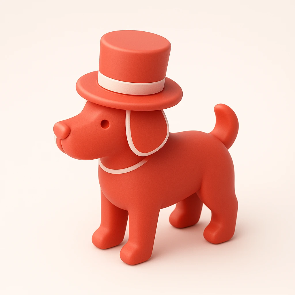 dog with tophat emoji