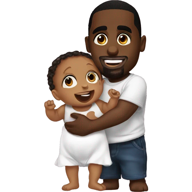 P diddy showing love with baby oll emoji