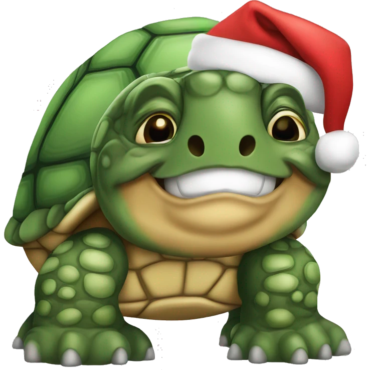 make a turtle with Santa ha emoji