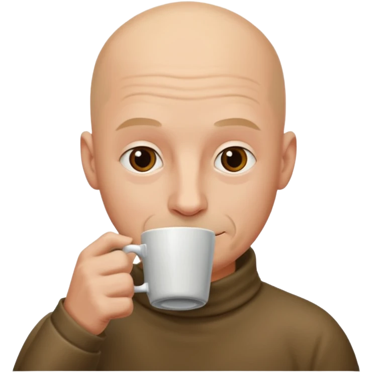 bald man with coffee  emoji