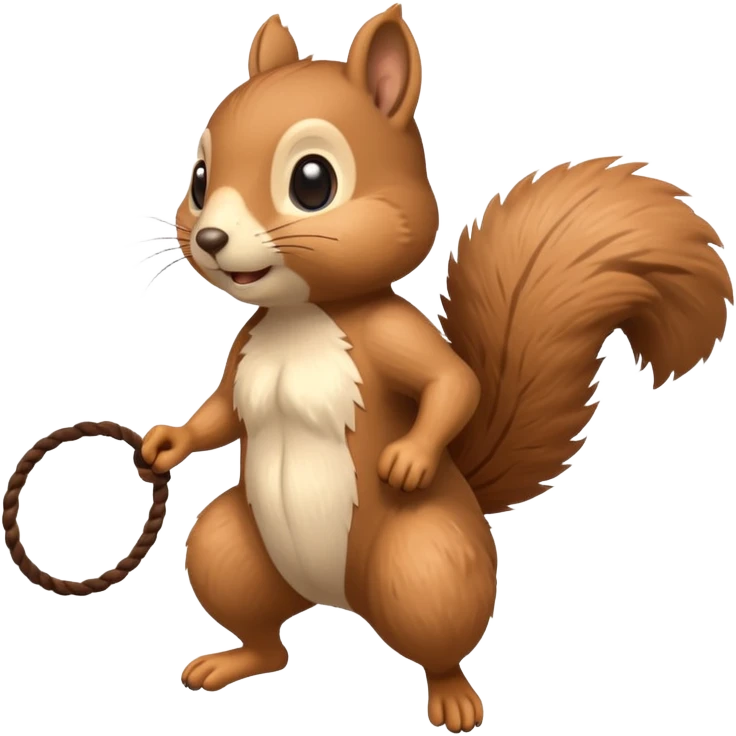 Squirrel playing jump rope emoji
