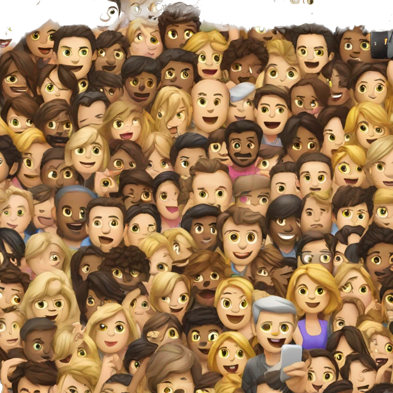 lots of people on their phone using an application emoji