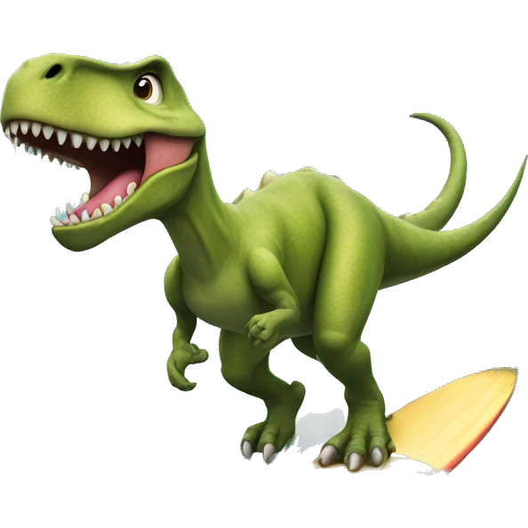 Dinosaur on a surf emoji