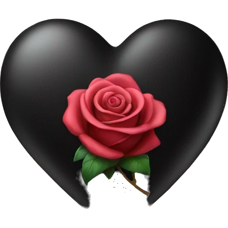 Black heart with rose  emoji