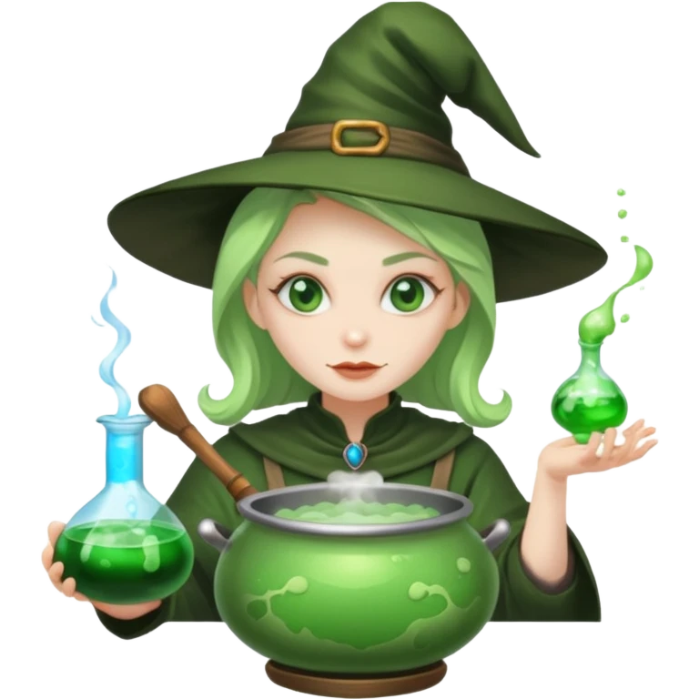 green witch cooking potion emoji