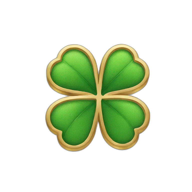 round-gold outline-four-leaf-clover emoji