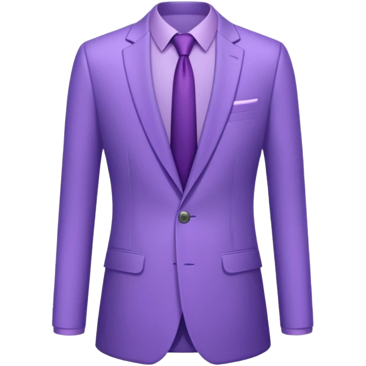 lavender-purple  Suit, smooth rounded neckline, simple design, glossy surface, plain background.only suit. emoji
