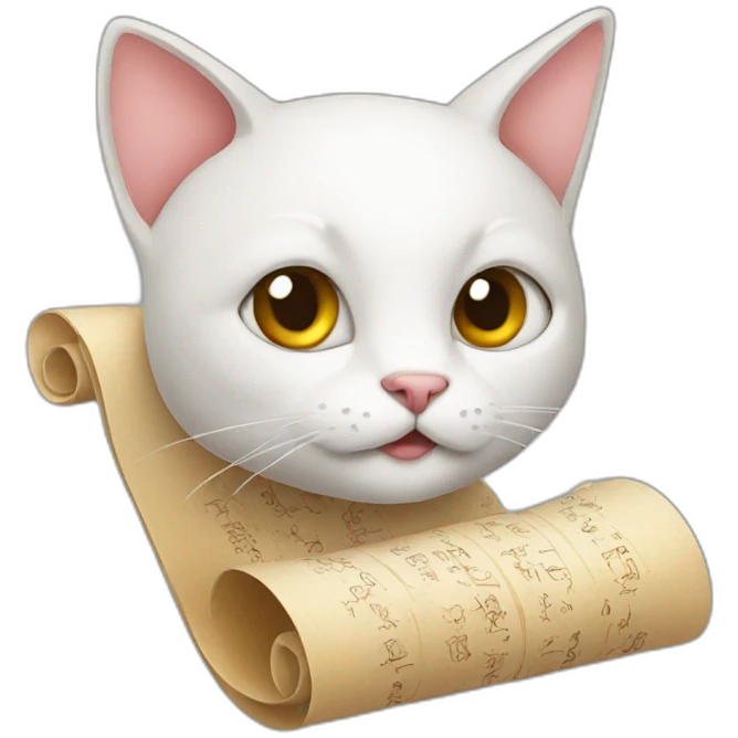 cat with scroll emoji