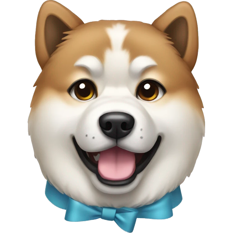 Akita inu wearing bow emoji