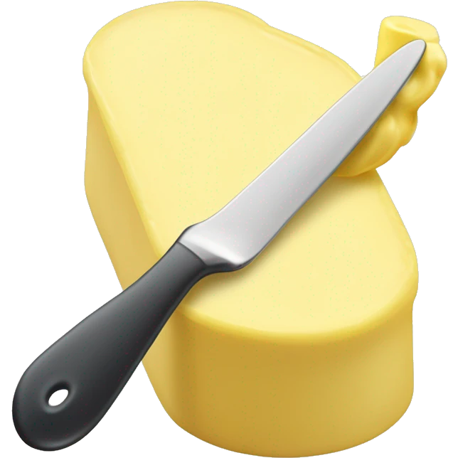A curl of margarine on the tip of a butter knife emoji