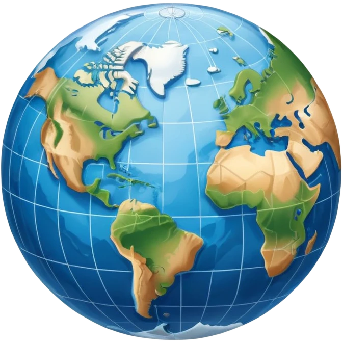 an icon featuring a with an earth, atitude and longitude lines, a textbook, and a topographic map, symbolizing geography as a science. The design includes a compass, mountain ranges, and rivers, representing the study of Earth's features and landscapes. Transparent background highlights geography. emoji