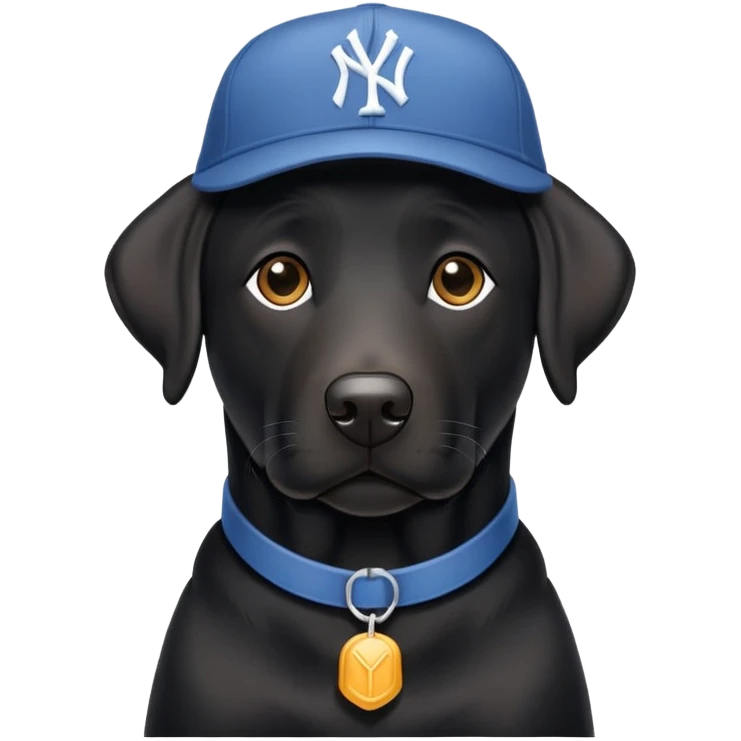 big black lab in new york hat emoji