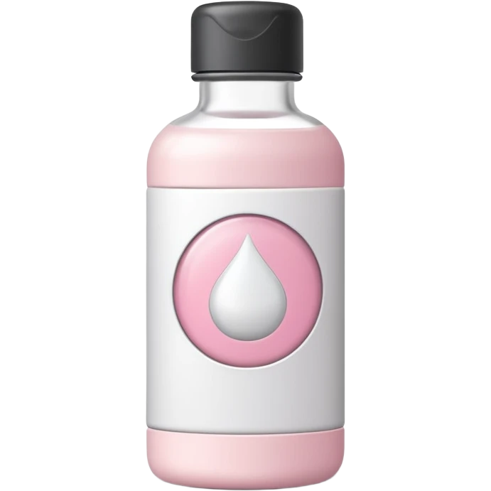 White magnesium bottle with baby pink label, clean minimalist style emoji