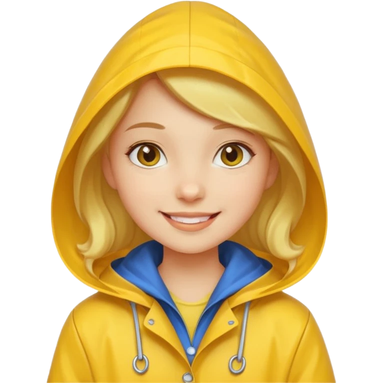 Girl in a yellow rain coat emoji