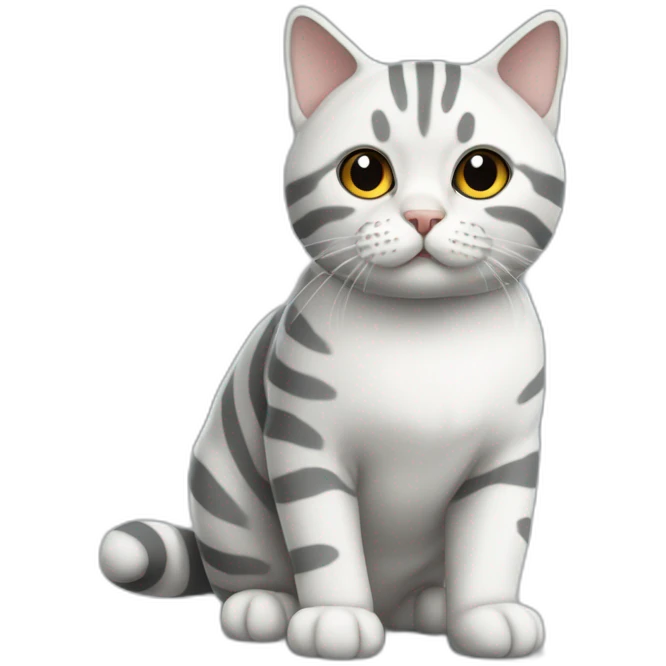British cat white with gray stripes emoji