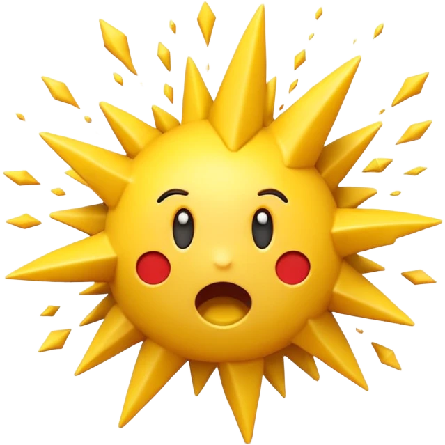 A 3D Apple-style emoji of a  explosion shape, expressing a loud sudden sound emoji