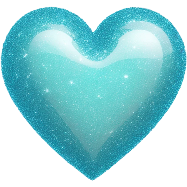Light blue glitter transparent heart emoji
