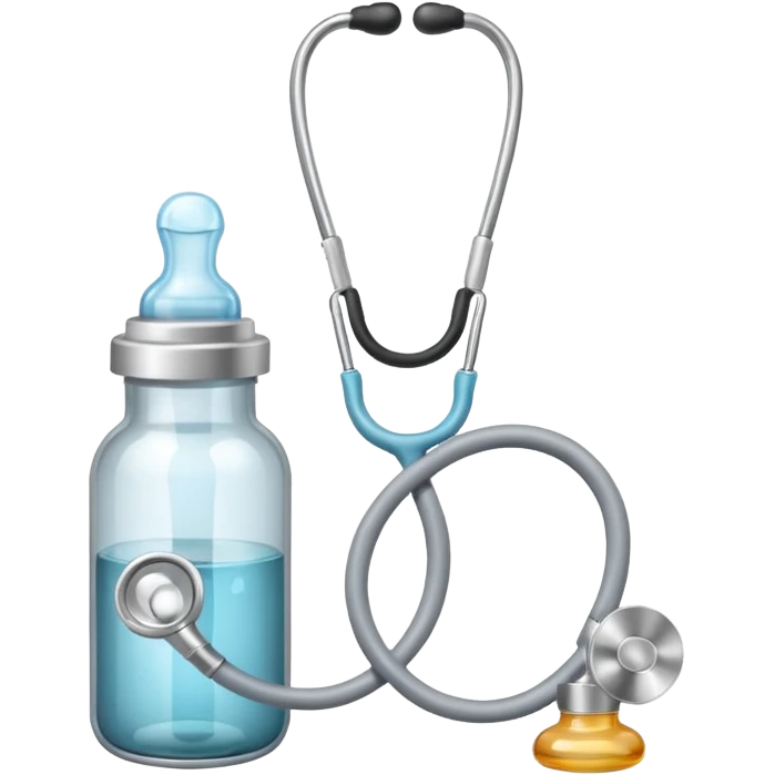 stethescope, baby bottle emoji