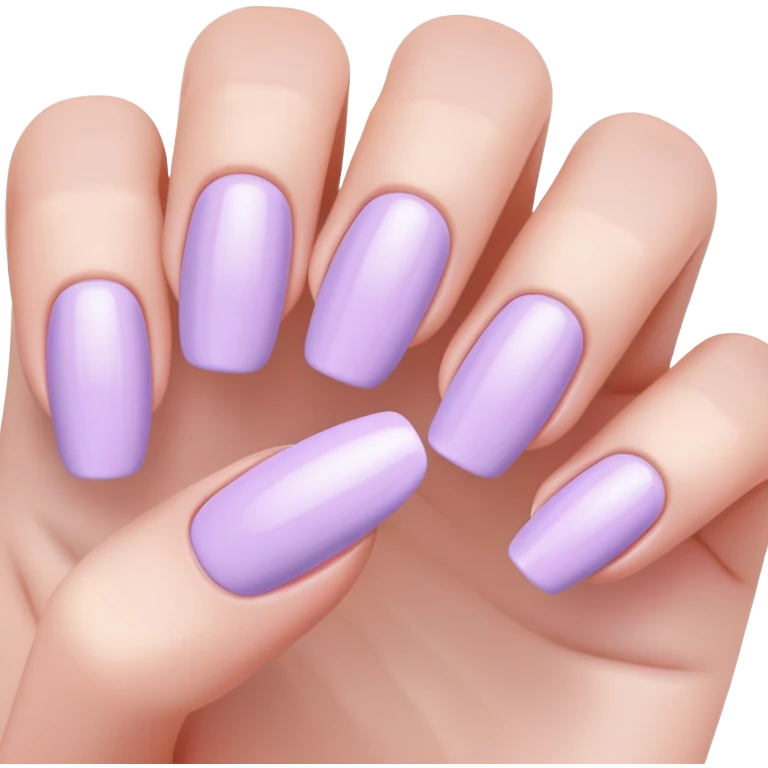 lilac pastel manicure with long nails emoji