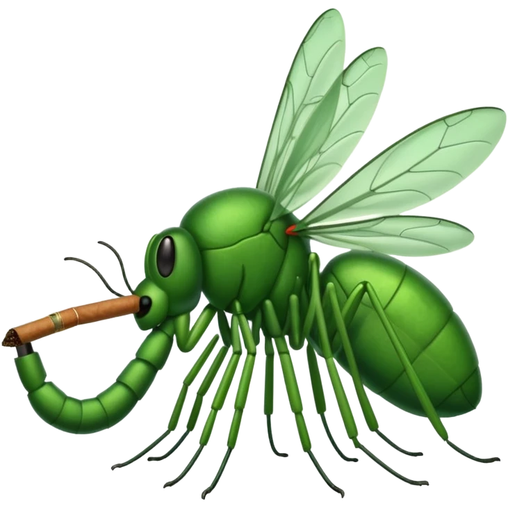 mosquito verde fumando un cigarro emoji