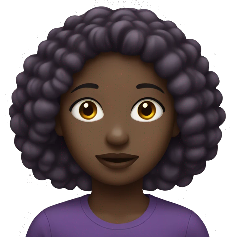 Black girl with purple eyes outdoors emoji