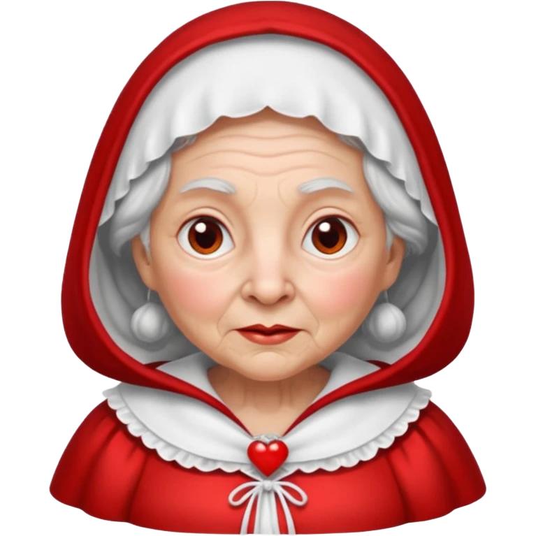 The Big Bad Wolf disguised itself as Little Red Riding Hood's grandmother. emoji