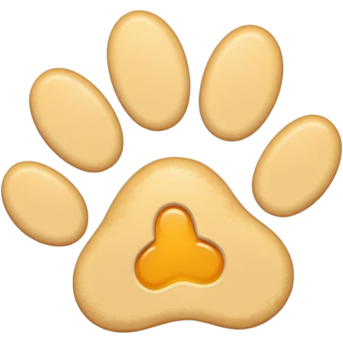 a very light pale pastel orangey yellow pawprint emoji
