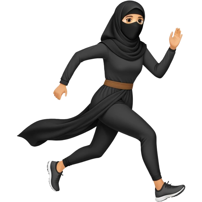 Niqab, running emoji