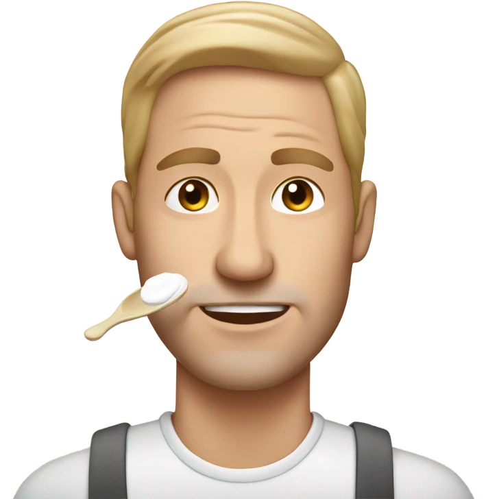 white man applying facial cream emoji