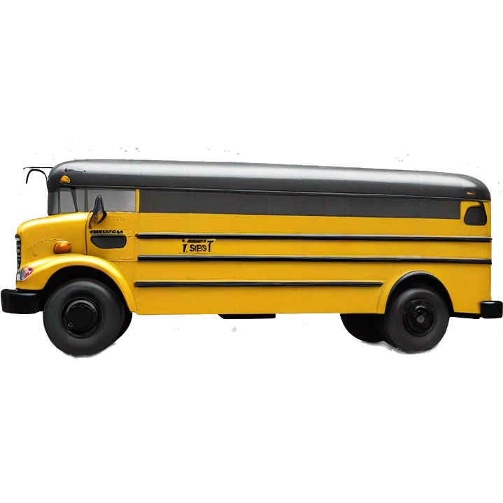 Side view Graphite colored 1965 Trailways school bus emoji
