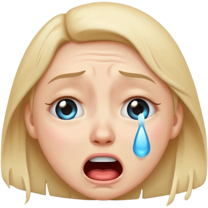 crazy and crying face emoji, wild expression, tears streaming, exaggerated features emoji